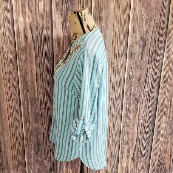 Soft Surroundings Beaded Embellished Top with pockets, Size PXS - Picture 10 of 15